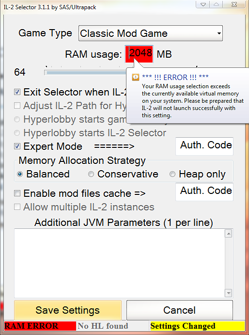 IL 2 Selector RAM 2048