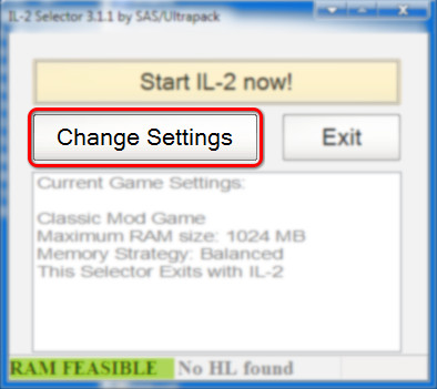 IL 2 Selector Settings